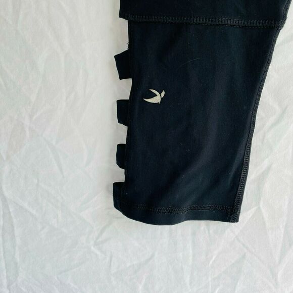 Glyder Leggings Cropped Cut Out Ninja Workout Black Gym Wear Size Small - Picture 7 of 9